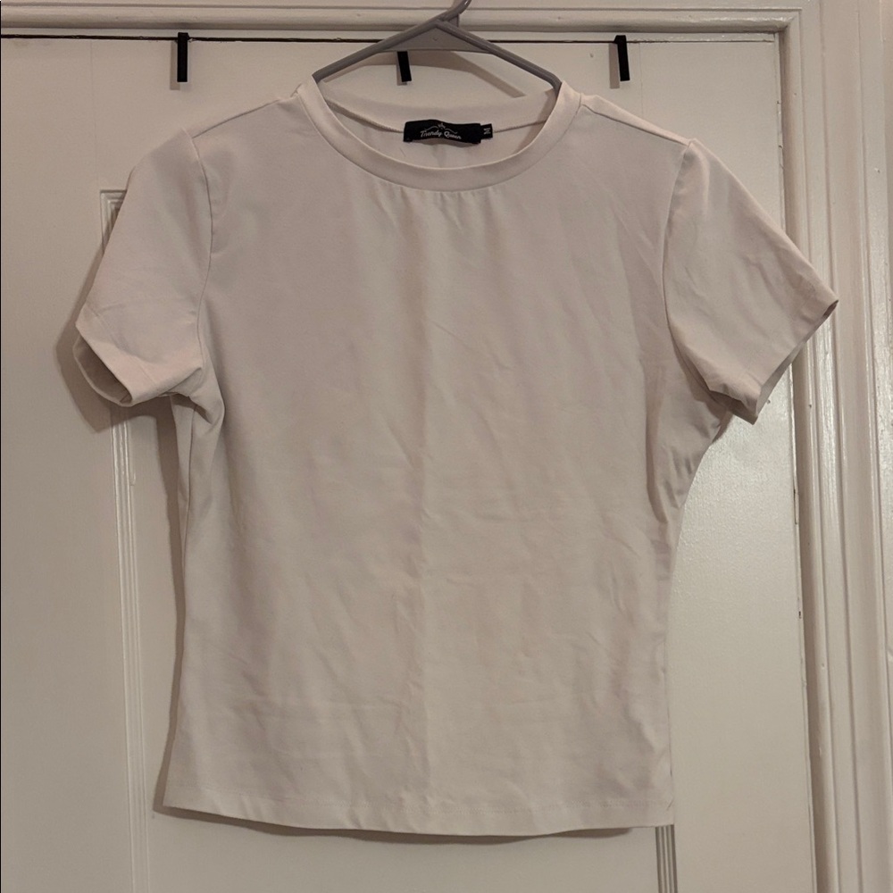 Elegant Cream Short Sleeve Women's Top